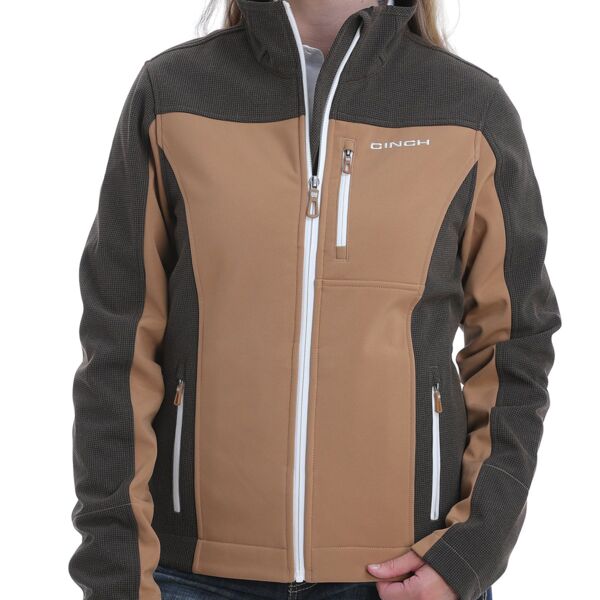 Ladies Tan Concealed Carry Bonded Jacket Thumbnail